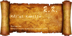 Régi Kamilla névjegykártya